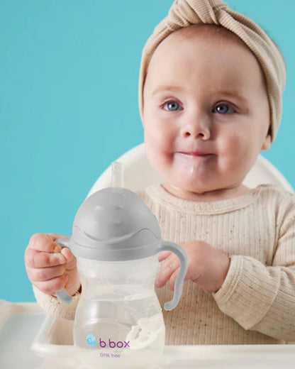 b.box Transition Value Pack-One Cup with 4 Lids for Every Stage of Growth (3M to 12M+) : Includes Medium Flow Teat, Soft Spout, Weighted Straw & Training Cup Lids-Sage Green-240 ml