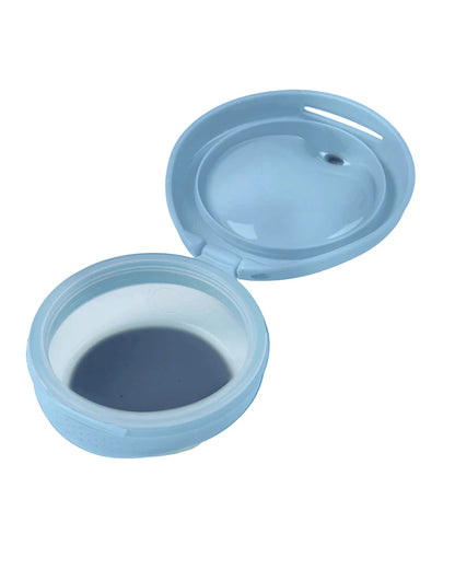 b.box Fill + Feed Food Feeder-With Squeezable Base-Silicone Spout-Twist Open Hinged Lid-110 ml-Lullaby Blue-4M+-For Infants