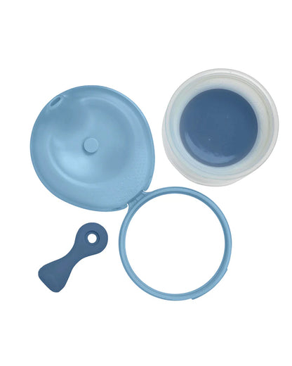 b.box Fill + Feed Food Feeder-With Squeezable Base-Silicone Spout-Twist Open Hinged Lid-110 ml-Lullaby Blue-4M+-For Infants