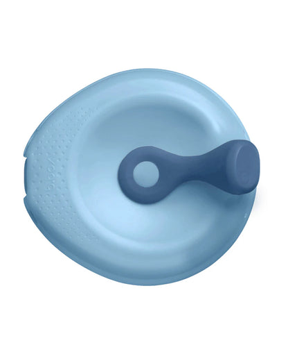 b.box Fill + Feed Food Feeder-With Squeezable Base-Silicone Spout-Twist Open Hinged Lid-110 ml-Lullaby Blue-4M+-For Infants