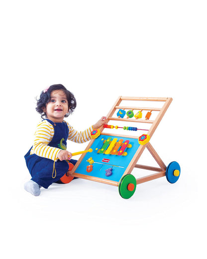 Giggles Baby Activity Walker-Wooden Push Walker-Develops Motor Skills-9M to 3Y