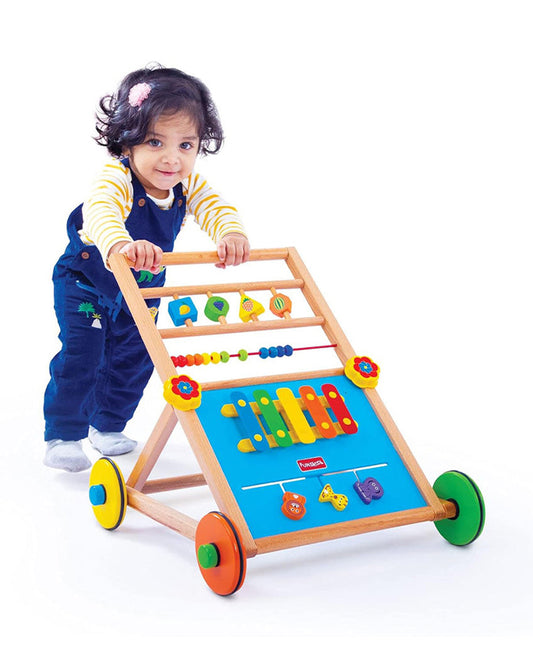 Giggles Baby Activity Walker-Wooden Push Walker-Develops Motor Skills-9M to 3Y