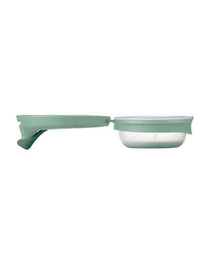 b.box Fill + Feed Food Feeder-With Squeezable Base-Silicone Spout-Twist Open Hinged Lid-110 ml-Sage Green-4M+-For Infants
