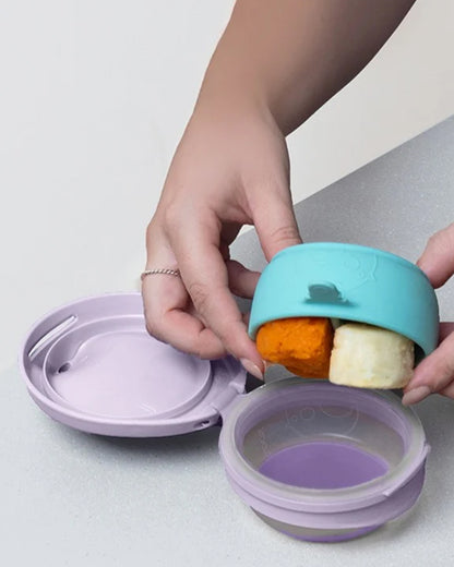 b.box Fill + Feed Food Feeder-With Squeezable Base-Silicone Spout-Twist Open Hinged Lid-110 ml-Blush Pink-4M+-For Infants