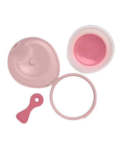 b.box Fill + Feed Food Feeder-With Squeezable Base-Silicone Spout-Twist Open Hinged Lid-110 ml-Blush Pink-4M+-For Infants
