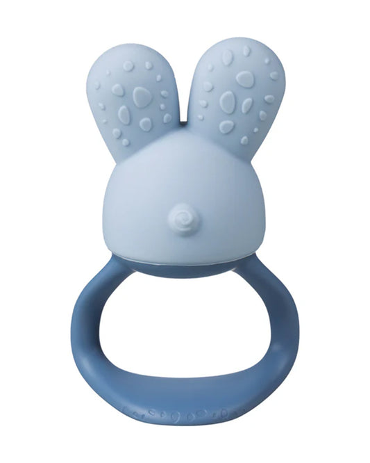 b.box Chill + Fill Teether-Refillable with Ice & Water-Provide Cooling Effect for Inflamed & Achy Gums-Multi Sensory Design & Freestanding Base-Lullaby Blue-3M+