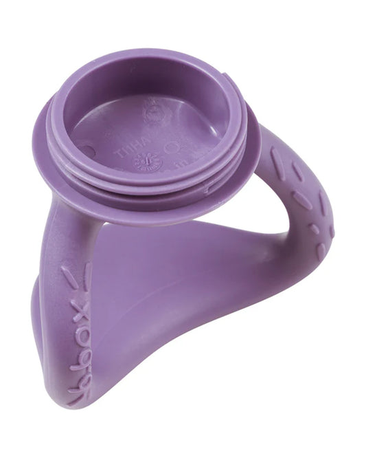 b.box Chill + Fill Teether-Refillable with Ice & Water-Provide Cooling Effect for Inflamed & Achy Gums-Multi Sensory Design & Freestanding Base-Peony Purple-3M+