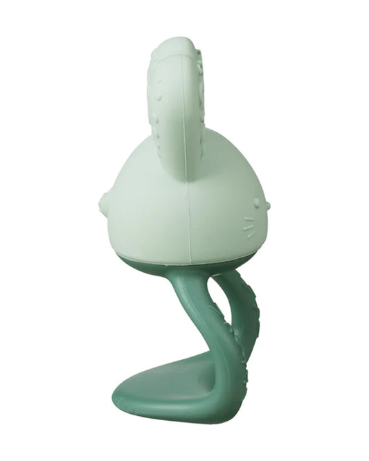 b.box Chill + Fill Teether-Refillable with Ice & Water-Provide Cooling Effect for Inflamed & Achy Gums-Multi Sensory Design & Freestanding Base-Sage Green-3M+