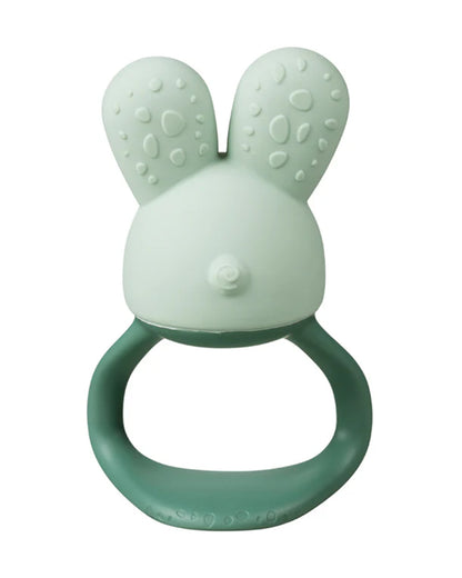 b.box Chill + Fill Teether-Refillable with Ice & Water-Provide Cooling Effect for Inflamed & Achy Gums-Multi Sensory Design & Freestanding Base-Sage Green-3M+