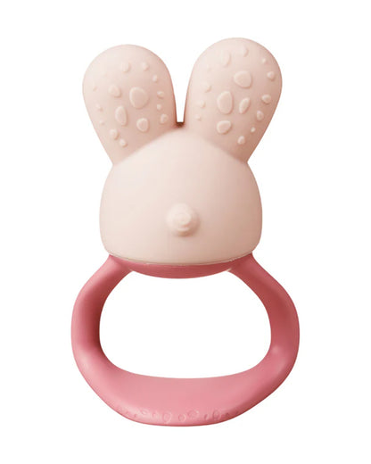 b.box Chill + Fill Teether-Refillable with Ice & Water-Provide Cooling Effect for Inflamed & Achy Gums-Multi Sensory Design & Freestanding Base-Blush Pink-3M+