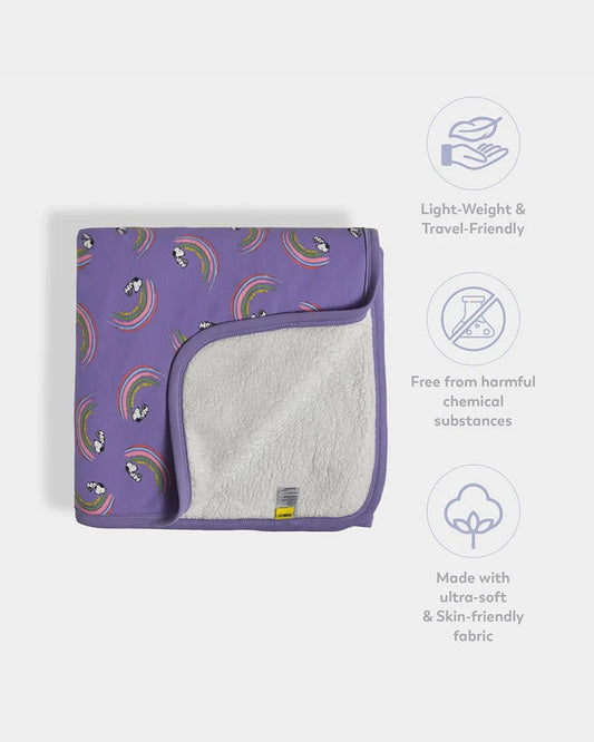 Mi Arcus Peanuts Noah Sherpa Snoopy Baby Blanket-Lightweight & Breathable-Purple