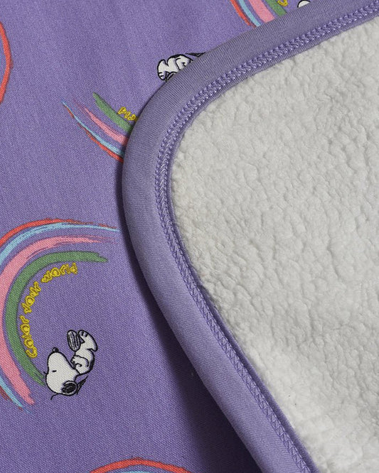 Mi Arcus Peanuts Noah Sherpa Snoopy Baby Blanket-Lightweight & Breathable-Purple