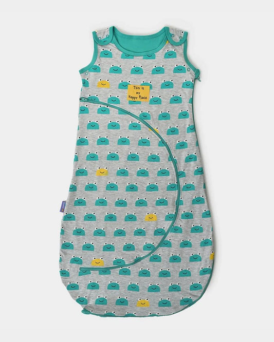 Mi Arcus Toad Newborn Summer Baby Sleeping Bag-with Shoulder Button & Side Zipper-Cotton-Green-Newborn Bed