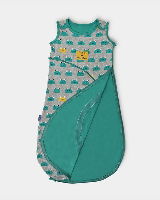 Mi Arcus Toad Newborn Summer Baby Sleeping Bag-with Shoulder Button & Side Zipper-Cotton-Green-Newborn Bed