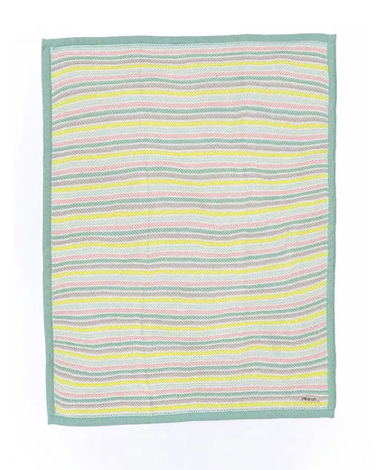 Mi Arcus Pearl Knitted Baby Blanket-Ultra Soft 100% Cotton-Multicolor-For Infants