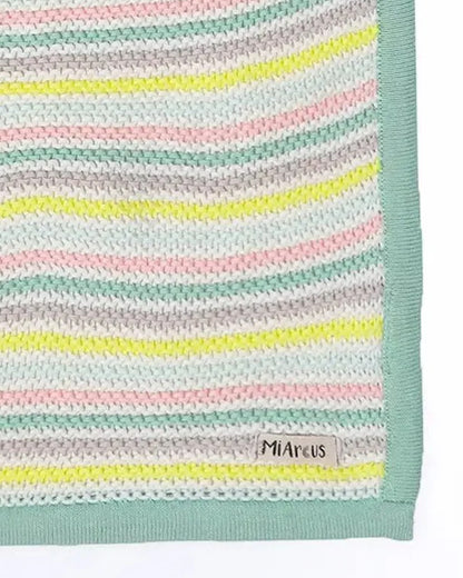 Mi Arcus Pearl Knitted Baby Blanket-Ultra Soft 100% Cotton-Multicolor-For Infants