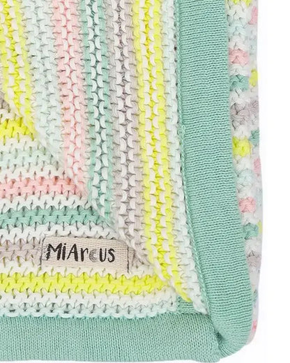 Mi Arcus Pearl Knitted Baby Blanket-Ultra Soft 100% Cotton-Multicolor-For Infants