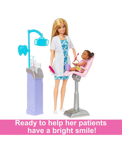 Barbie Careers New Dentist Doll and Playset-Includes Accessories, Medical Doctor Set-Promotes Role Play-Doll & Doll Houses-36M+