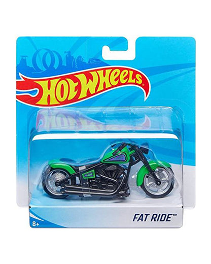 Hot Wheels Die Cast Free Wheel Fat Ride Bike-Green and Black-Vehicle Toy-36M+