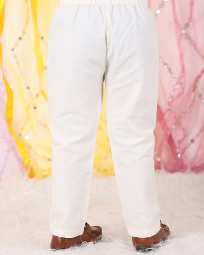 Polka Tots Lavender Kurta Pajama Set-Cotton-Embroidered-For Infants