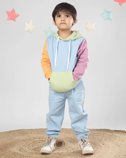 Polka Tots Multicolor Winter Wear Hoodie & Jogger Set-Solid-Solid-For Infants