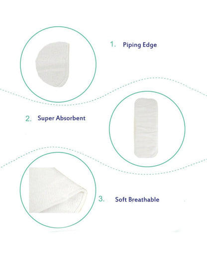 Polka Tots Microfibre Liner For Cloth Diapers-Washable & Reusable-Pack of 2