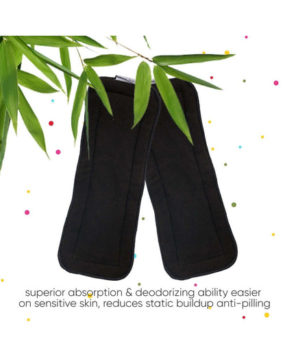 Polka Tots Bamboo Charcoal Insert For Reusable Cloth Diaper-Washable & Reusable-Pack of 2