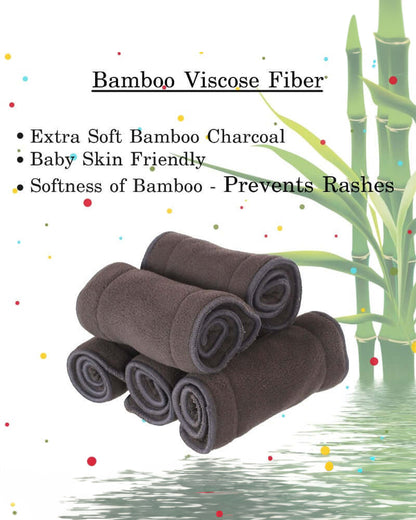 Polka Tots Bamboo Charcoal Insert For Reusable Cloth Diaper-Washable & Reusable-Pack of 2