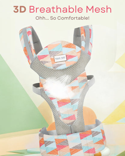 Polka Tots 3 in 1 Baby Carrier-With 3 Carrying Positions-Breathable Mesh Fabric-Adjustable Waist Belt-For 3M to 2Y (Upto 20kg)-Multicolor