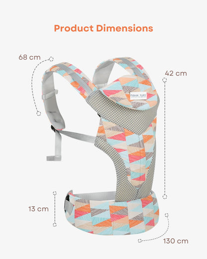 Polka Tots 3 in 1 Baby Carrier-With 3 Carrying Positions-Breathable Mesh Fabric-Adjustable Waist Belt-For 3M to 2Y (Upto 20kg)-Multicolor