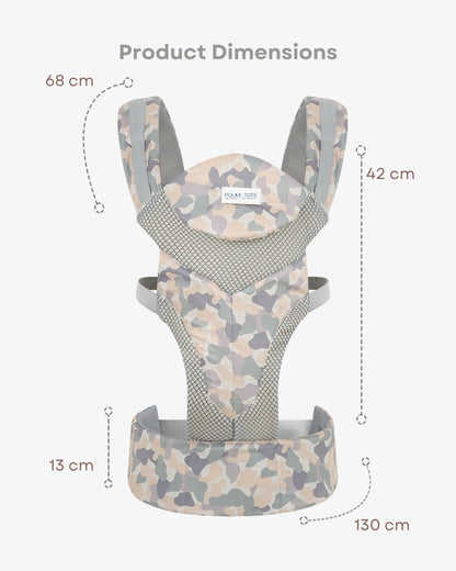 Polka Tots 3 in 1 Baby Carrier-With 3 Carrying Positions-Breathable Mesh Fabric-Adjustable Waist Belt-For 3M to 2Y (Upto 20kg)-Cream