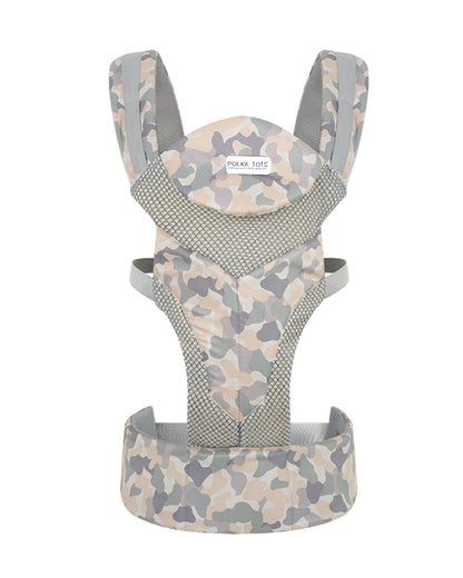 Polka Tots 3 in 1 Baby Carrier-With 3 Carrying Positions-Breathable Mesh Fabric-Adjustable Waist Belt-For 3M to 2Y (Upto 20kg)-Cream