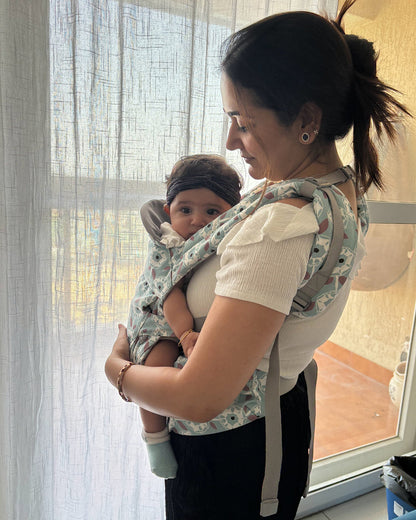 Polka Tots Ergonomic Baby Carrier-With 3 Carrying Positions-Ergonomic M Shape Seat-Adjustable Waist Belt-For 3M to 2Y (Upto 20kg)-Green