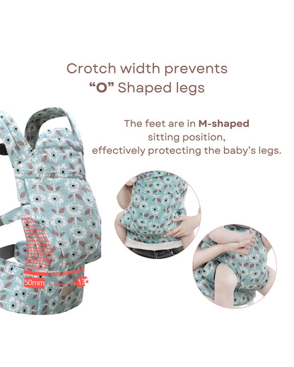 Polka Tots Ergonomic Baby Carrier-With 3 Carrying Positions-Ergonomic M Shape Seat-Adjustable Waist Belt-For 3M to 2Y (Upto 20kg)-Green