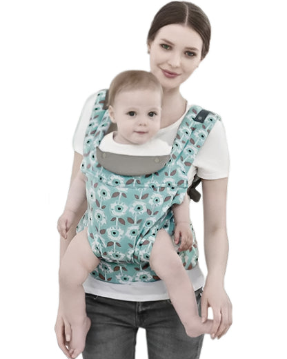 Polka Tots Ergonomic Baby Carrier-With 3 Carrying Positions-Ergonomic M Shape Seat-Adjustable Waist Belt-For 3M to 2Y (Upto 20kg)-Green