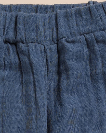 Cot & Candy Navy Blue Shirt & Jogger Set-Organic Muslin-Solid-For Infants