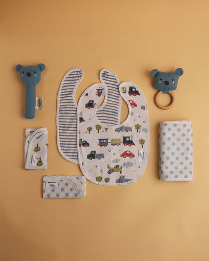 Abracadabra Baby Shower Essential Gift Set-Transport-Pack of 7-For Newborn