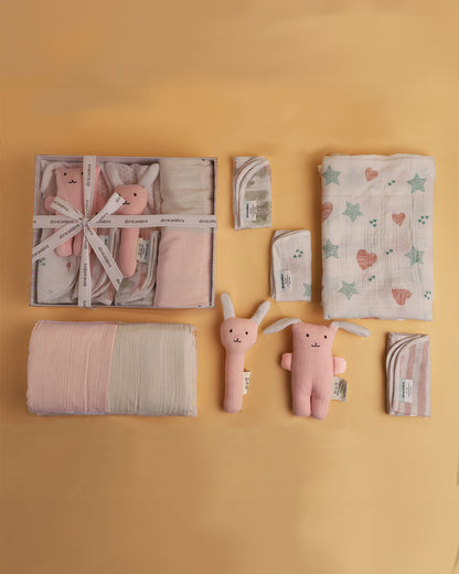 Abracadabra Baby Shower Essential Gift Set-Stars & Hearts-Pack of 7-For Newborn