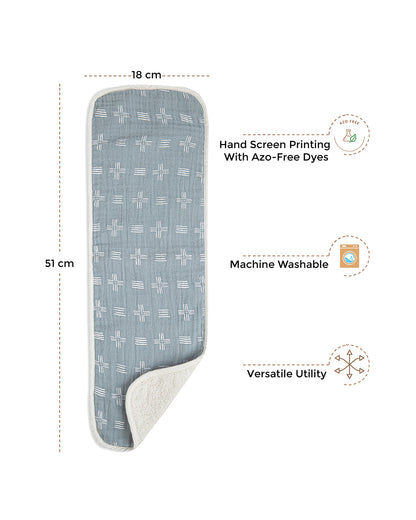 Crane Baby Burp Cloth Set-With Soft Muslin Front & Terry Back-Super Absorbent-Lightweight & Hypoallergenic-Ezra-Pack of 3-For Infants