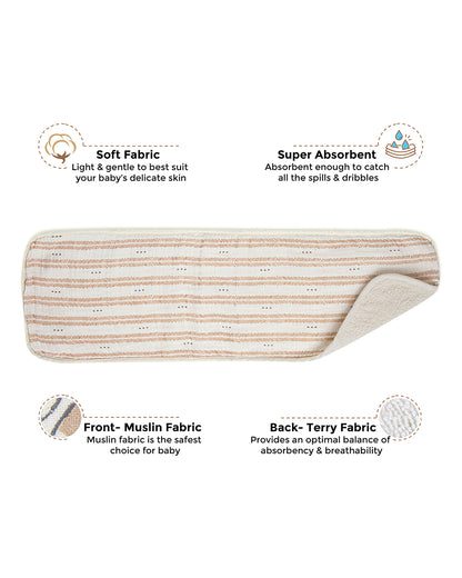 Crane Baby Burp Cloth Set-With Soft Muslin Front & Terry Back-Super Absorbent-Lightweight & Hypoallergenic-Ezra-Pack of 3-For Infants