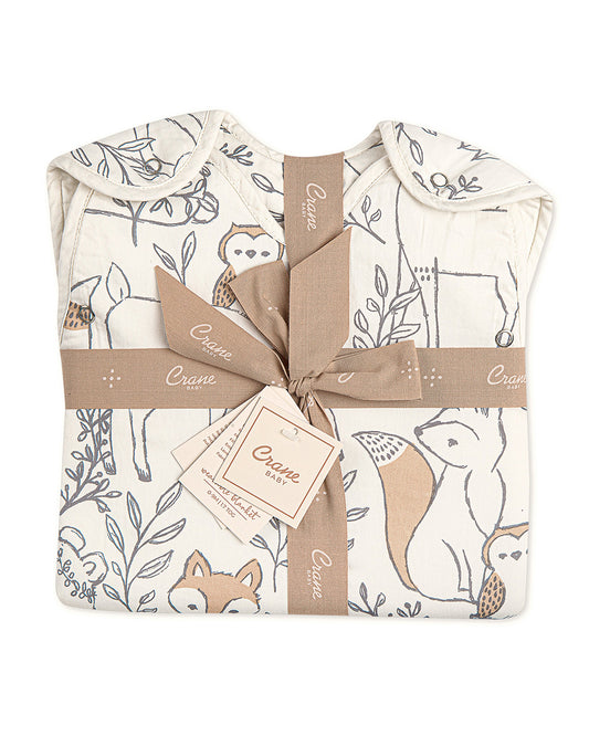 Crane Baby Ezra Baby Sleeping Bag-100% Cotton-Adjustable Underarm Snap & Zipper-Woodland Print-For Infants-0 to 9M