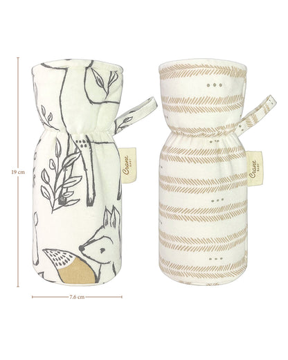 Crane Baby Feeding Bottle Warmer/Cover-With Sherpa Lining-2 Hour Heat Insulation-Fits upto 300 ml Bottle-Ezra-Pack of 2