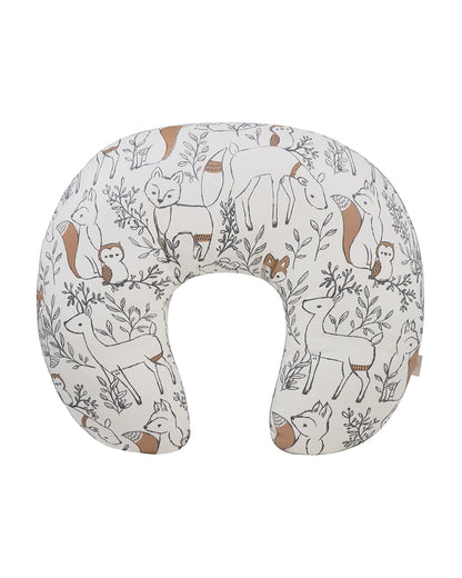 Crane Baby Feeding & Nursing Pillow-With Cotton Satin Cover & Poly Fiber Filling-Hypoallergenic-Alleviate Strain-Ezra-For Nursing