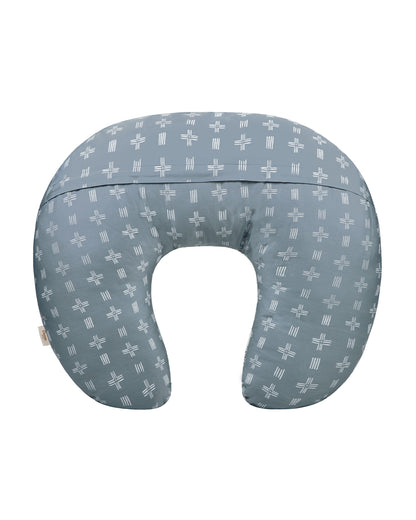 Crane Baby Feeding & Nursing Pillow-With Cotton Satin Cover & Poly Fiber Filling-Hypoallergenic-Alleviate Strain-Ezra-For Nursing