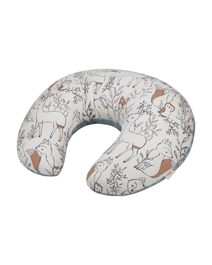 Crane Baby Feeding & Nursing Pillow-With Cotton Satin Cover & Poly Fiber Filling-Hypoallergenic-Alleviate Strain-Ezra-For Nursing