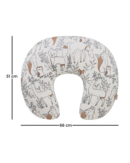 Crane Baby Feeding & Nursing Pillow-With Cotton Satin Cover & Poly Fiber Filling-Hypoallergenic-Alleviate Strain-Ezra-For Nursing