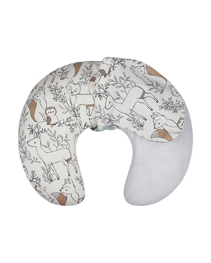 Crane Baby Feeding & Nursing Pillow-With Cotton Satin Cover & Poly Fiber Filling-Hypoallergenic-Alleviate Strain-Ezra-For Nursing