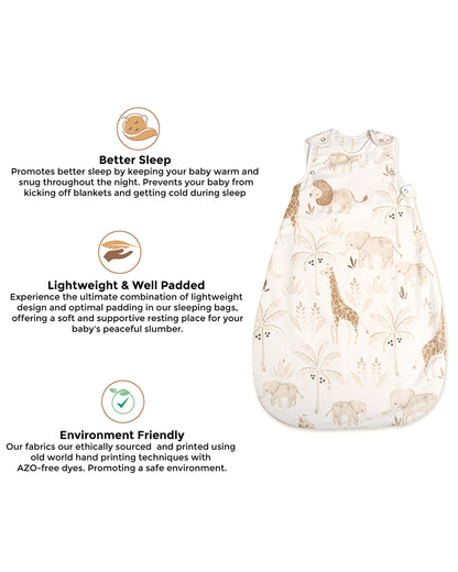 Crane Baby Kendi Baby Sleeping Bag-100% Cotton-Adjustable Underarm Snap & Zipper-Kendi Print-For Infants-0 to 9M