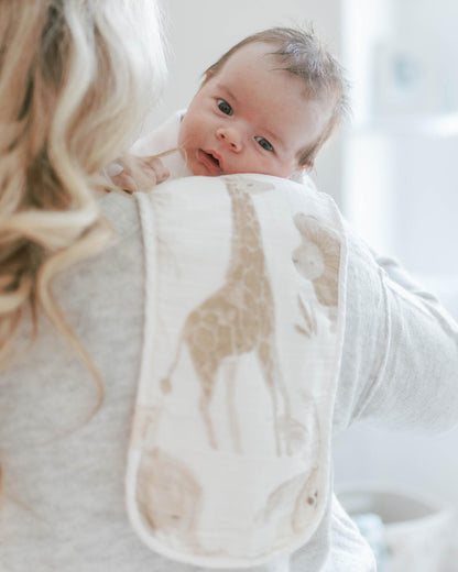 Crane Baby Burp Cloth Set-With Soft Muslin Front & Terry Back-Super Absorbent-Lightweight & Hypoallergenic-Kendi-Pack of 3-For Infants