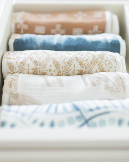 Crane Baby Burp Cloth Set-With Soft Muslin Front & Terry Back-Super Absorbent-Lightweight & Hypoallergenic-Kendi-Pack of 3-For Infants